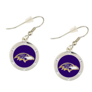 baltimore-ravens-circle-earrings